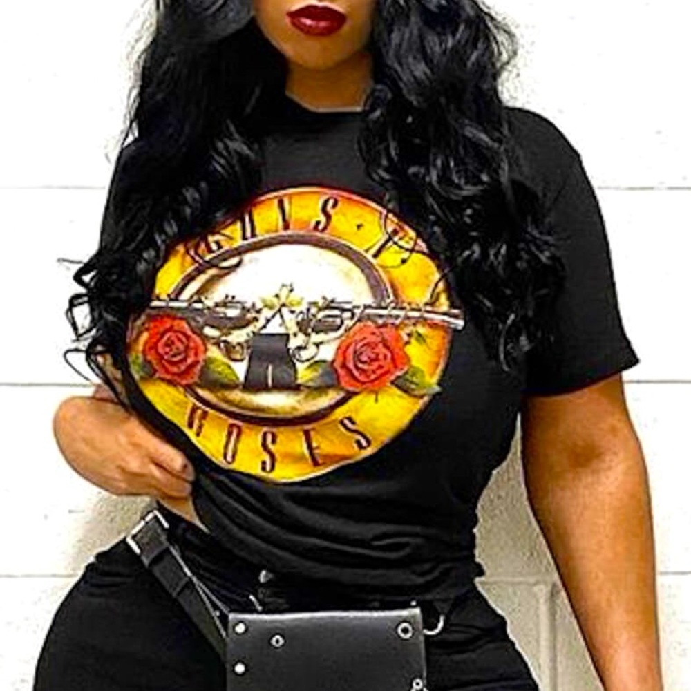 💋 🌹 GUNS & ROSES 🌹 Short Sleeve 100%Cotton T-Shirt